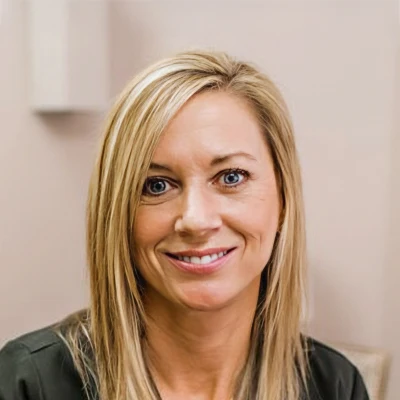 Registered Dental Hygienist, Brittany K. is pictured smiling at the viewer