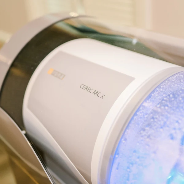close-up image of the CEREC MC X Machine used for creating dental implants